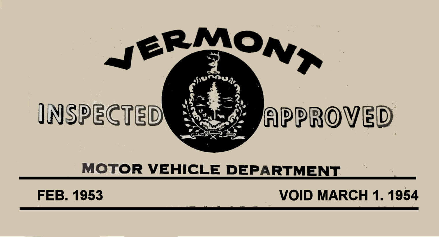 (image for) 1953-54 Vermont Inspection
